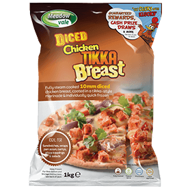 Meadowvale Cooked Chicken Tikka Diced (10mm)