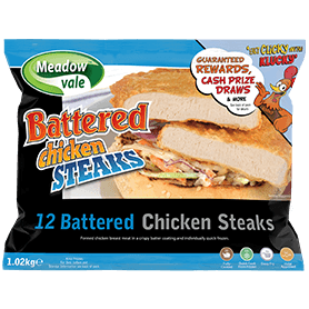 Meadowvale Battered Chicken Steaks (85g)