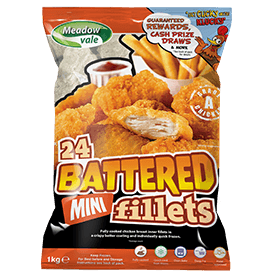 Meadowvale Battered Chicken Mini Fillets (40g)