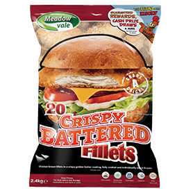 Meadowvale Crispy Battered Chicken Fillets (120g)