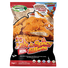 Meadowvale Hot & Spicy Chicken Mini Fillets (40g)
